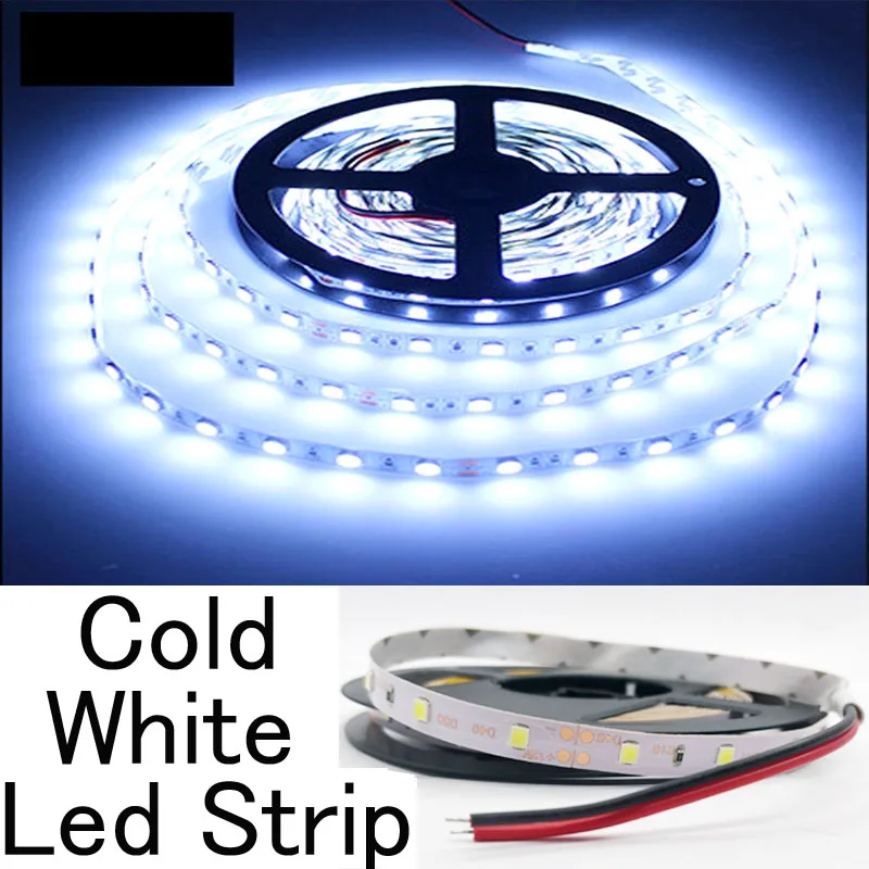 Светодиодные полосы 2835 SMD DC 12V 300Led/5 M 4/3/2/1 м водонепроницаемый гибкие светодиодные ленты лампы Тира светодиодная ФИТА светодиодный 5050 rgb ambilight линию usb в полоску - Испускаемый цвет: Cold White