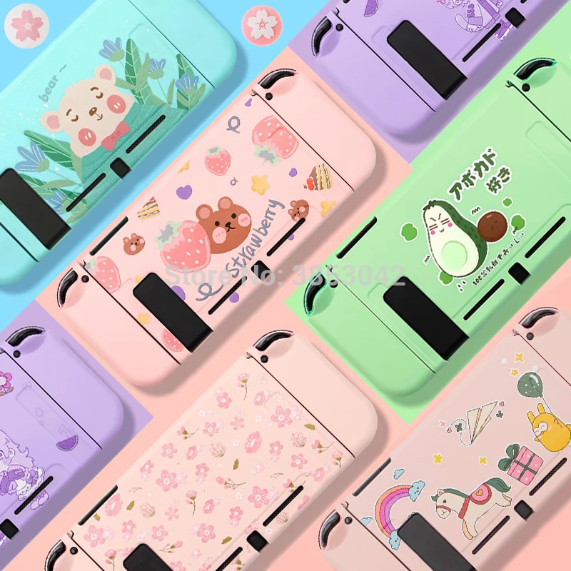 

2021 NEW Nintendoswitch Cute Case Nitendo Nintend Switch Accessories Soft TPU Shell Cover for Nintendos Switch Skin Colorful