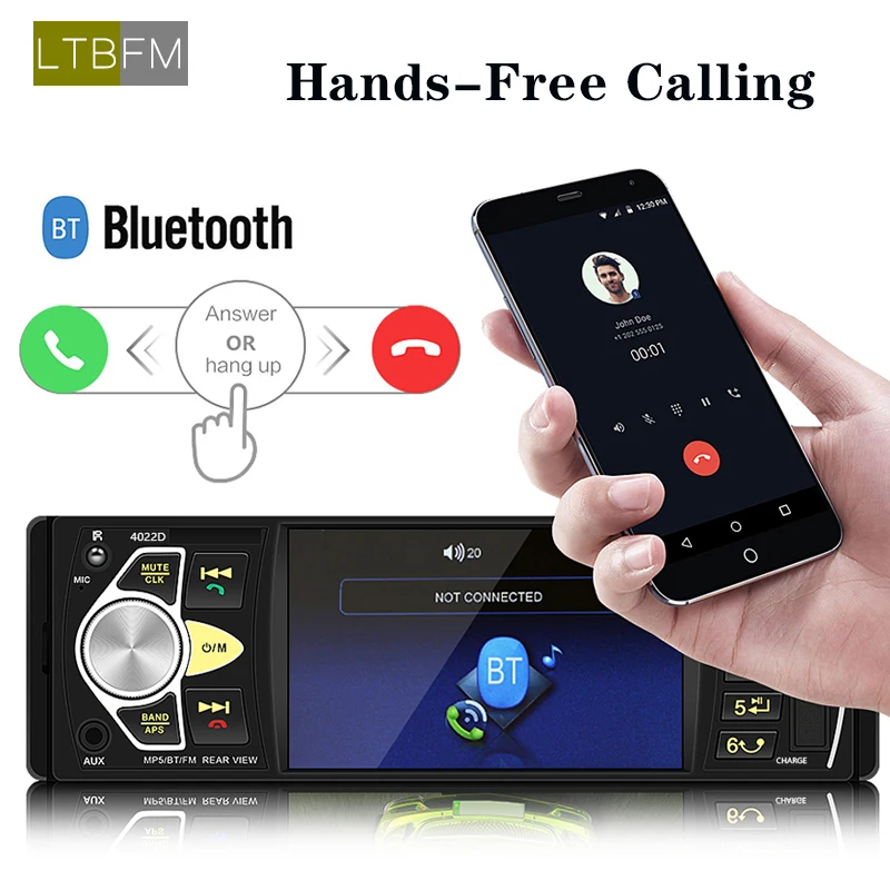 LTB FM 4,1 дюймов 1 Din MP3 плейер автомобиля автомагнитола аудио стерео 4012B USB SD AUX FM Bluetooth магнитола станции заднего вида камера Дистанционное управление