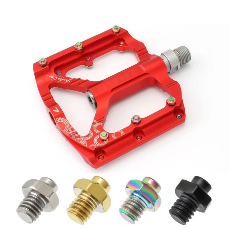 

50 шт. Нескользящие винты для велосипедной педали, фиксированные шпильки для педали, Нескользящие винты для горного велосипеда с гаечным клю...