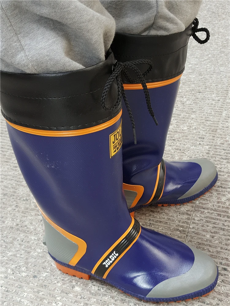 Качественные резиновые сапоги белые большой размер водонепроницаемые длинные