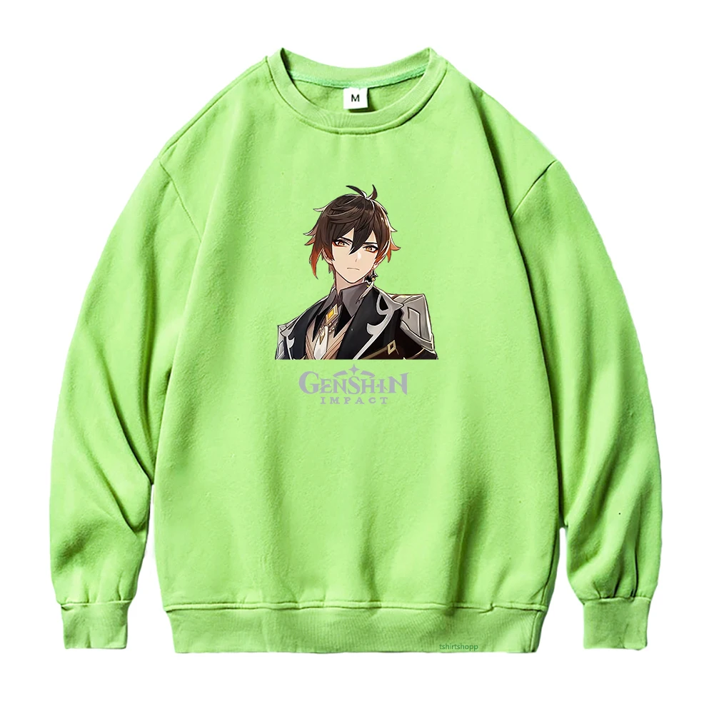 

Zhongli Fleece Crew Neck Pullovers Sweatshirt Sudaderas Genshin Impact Hoodie Men Daily Harajuku Kawaii Hoody Genshin Hoodies