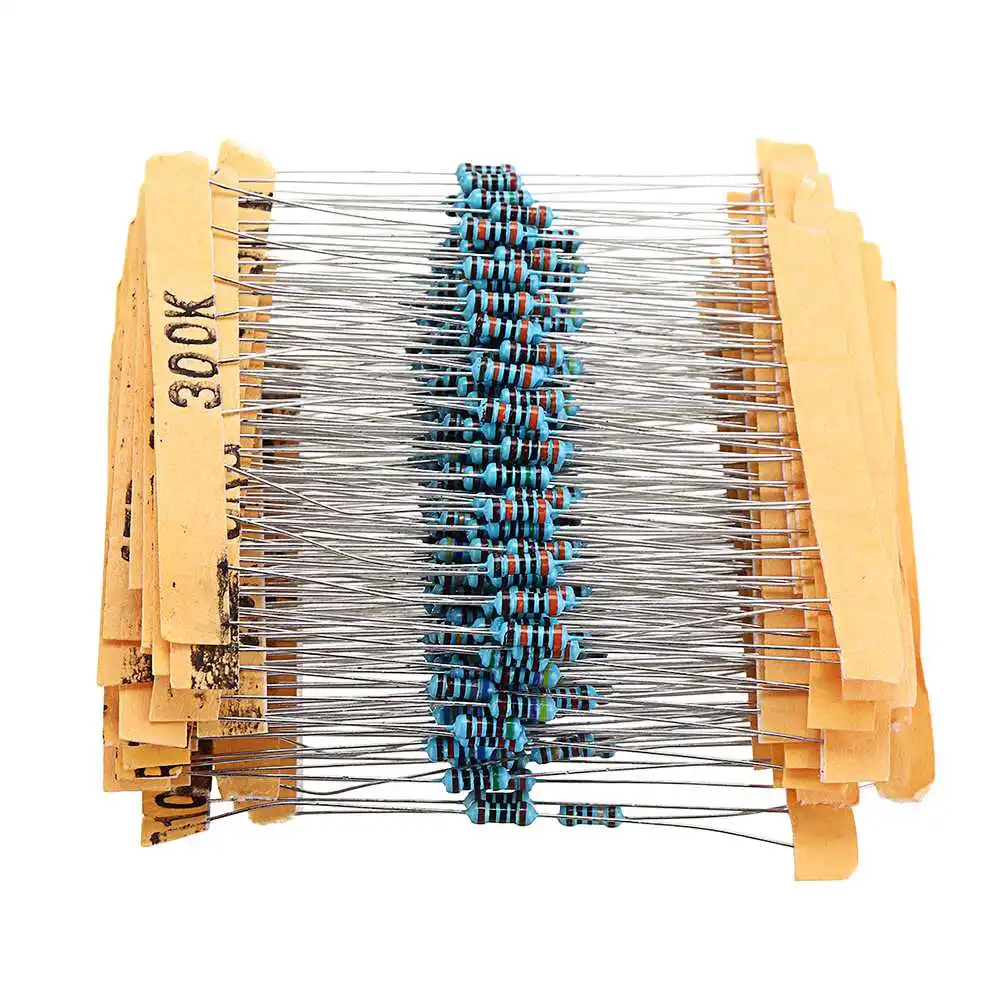 300 шт. 1/6W 1% металлического пленочного резистора Комплект 10 ohm-1 M Ом Цвет кольцо резистора 10R-1MR резистор Ассорти набор 30 значений