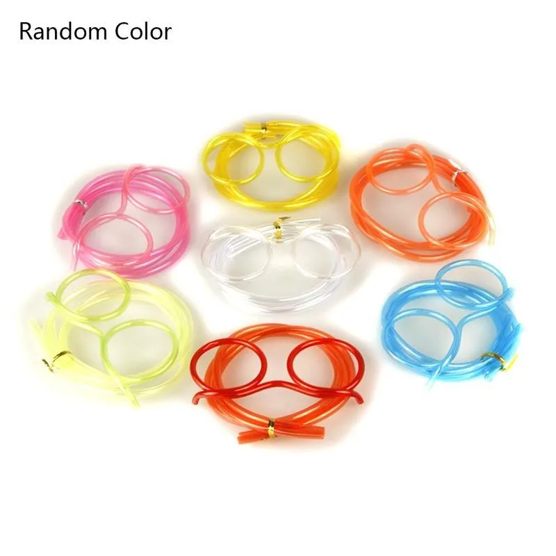 

1pcs Glasses Drinking Tubes Random Color Glasses Drinking Kitchen Gift Tools Kids Holiday Set Drinking Straw Funny U7Z4