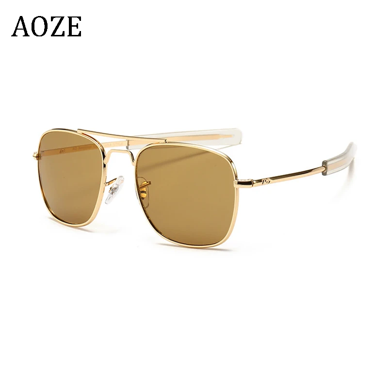 

Vintage fashion Aviation AO Sunglasses Men luxury Brand Designer Sun Glasses For Male American Army Military Optical Glass Lens
