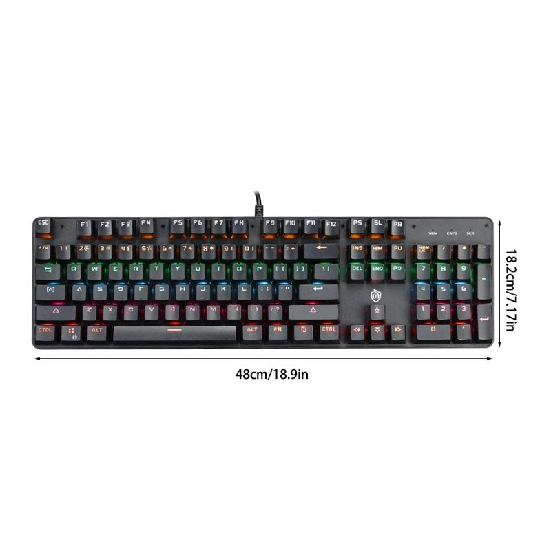 

USB Wired Gaming Keyboard 104 Key Colorful LED Backlit Mechanical Keyboad Computer Laptop Luminous Keypad for Office Cybercafe