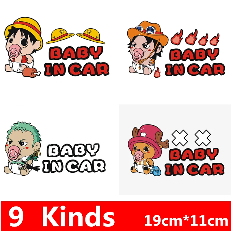 

Dawasaru Luffy Japan Anime Baby In Car Car Sticker Waterproof Decal Truck Motorcycle Auto Accessories Decoration PVC,19cm*11cm