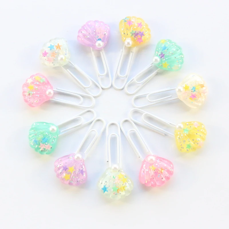 Domikee милые Креативные kawaii в виде ракушки офисные школьные скрепки набор закладок