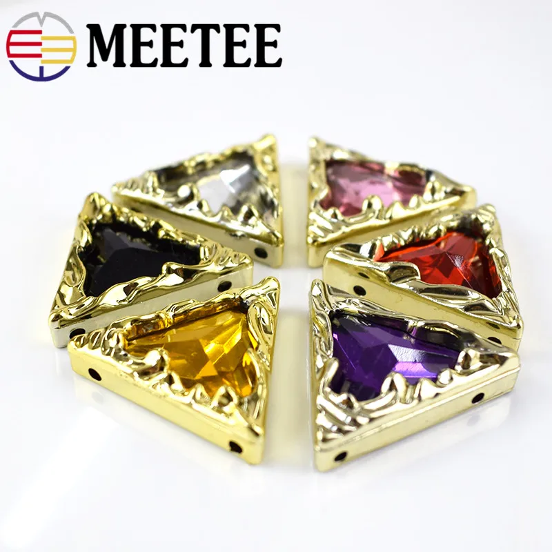 Meetee 20pcs 27mm/18*25mm Acrylic Button Retro Rhinestone Decorative Buckle DIY Bag Skirt Garment Craft Sewing Accessories ZK900 | Дом и сад