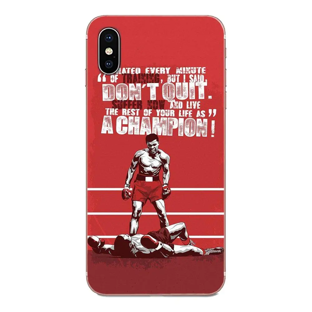 Чехол-накладка из ТПУ для Apple iPhone 11 Pro X XS Max XR 4 4S 5 5C 5S SE 6 6S 7 8 Plus Muhammad Ali Boxing | Мобильные
