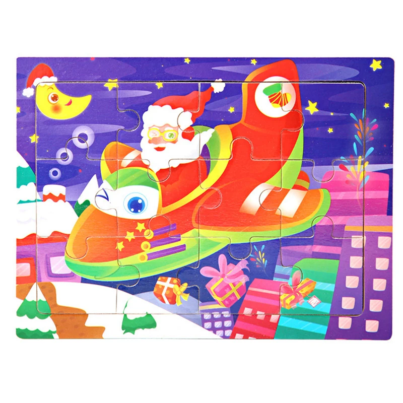 

15*11cm 3D Puzzle Cartoon Animals Wood Puzzle Kids Cognitive Jigsaw Puzzle Baby Wooden Toys Educational Toys for Children