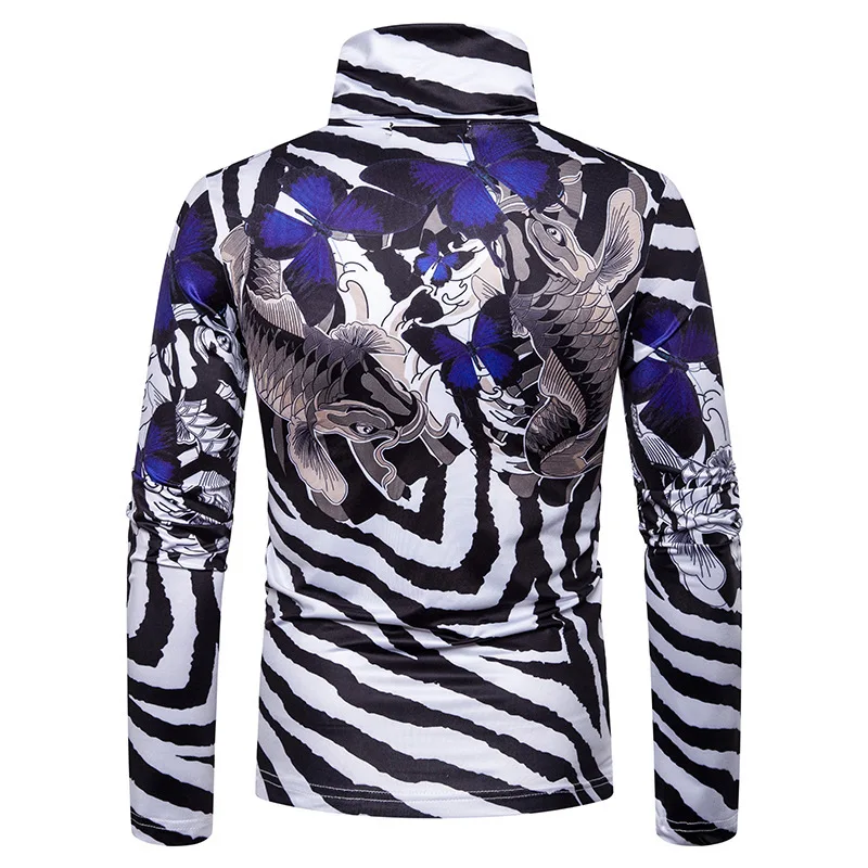 Новинка осени 2019 мужская полосатая футболка большого размера с высоким