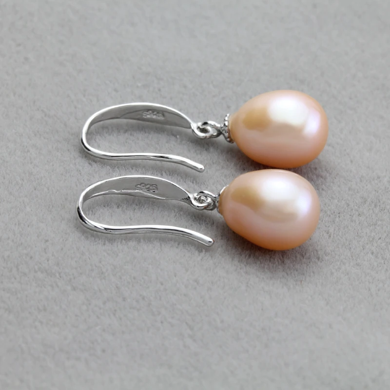 pink pearl earring Серьги из настоящего пресноводного серого жемчуга для женщин, свадебные ювелирные изделия из серебра 925 пробы, черные серьги из натурального жемчуга, подарок на день рождения для девушек - Цвет камня: pink pearl earring