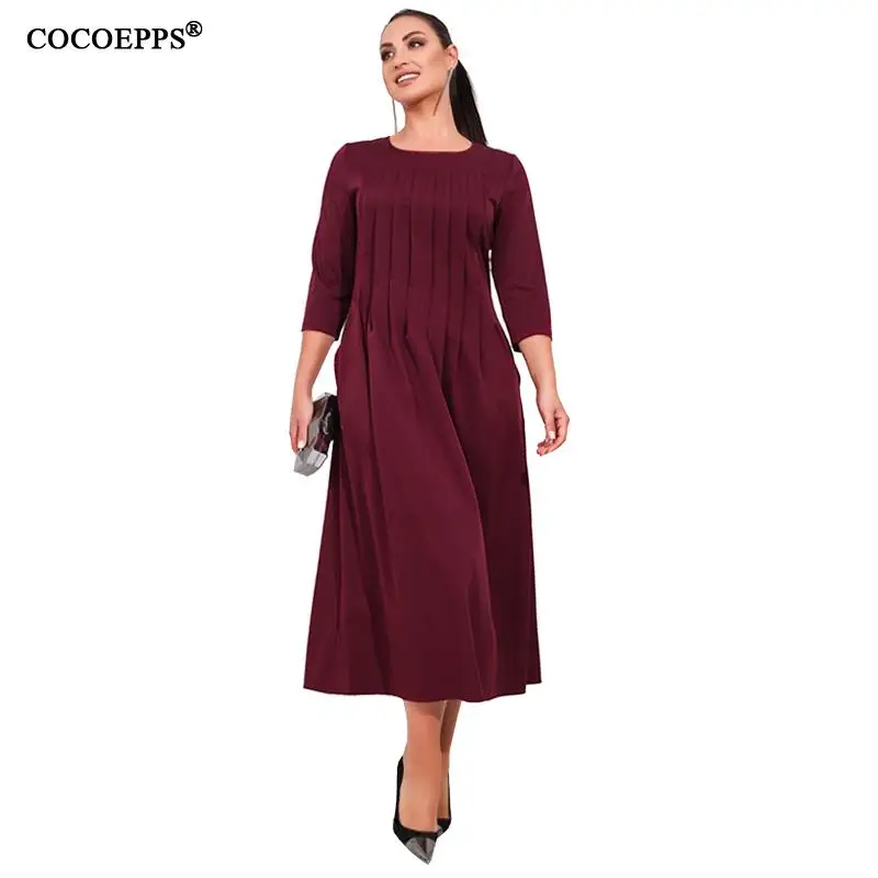 Женское платье большого размера элегантное вечернее трапеция длинное