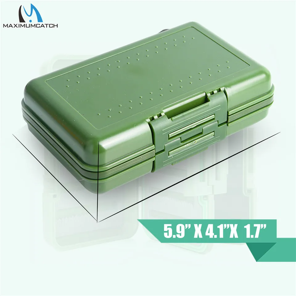 Maximumcatch оливково зеленая водонепроницаемая рыболовная коробка с разрезом