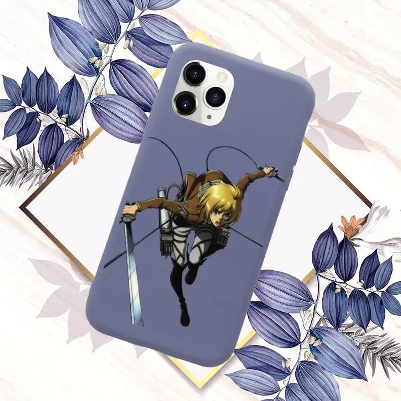 

Attack on Titan Armin Arlert anime Phone Case Candy Color for iPhone 6 7 8 11 12 s mini pro X XS XR MAX Plus