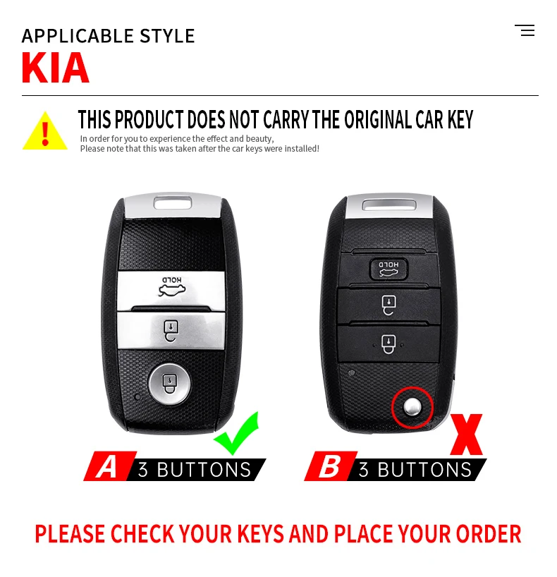 Чехол из цинкового сплава с 3 кнопками для смарт-ключей KIA Rio Rio5 Sportage Ceed Cerato K3 KX3 K4 K5