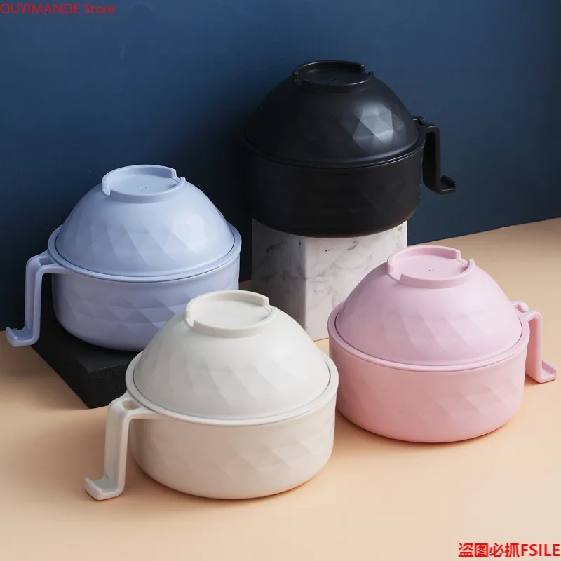 

1200ml multi-purpose instant noodle bowl student large bamboo fiber canteen tableware set li soup rice bowl detachable tableware