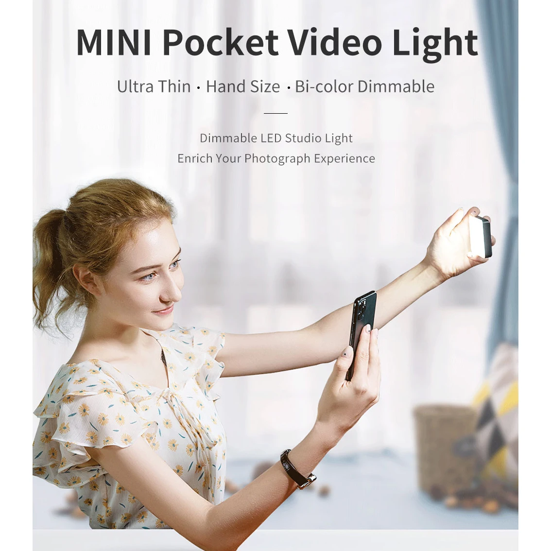 

2500K-6500K Ultra Thin LED Video Light Pocket Fill Light Vlog With Cold Shoe Color Filter for phone Camera DSLR SLR