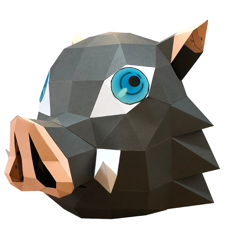 

Japan Anime Demon Slayer Mask Hashibira Inosuke Cosplay Props Handwork DIY Wild Boar Toy