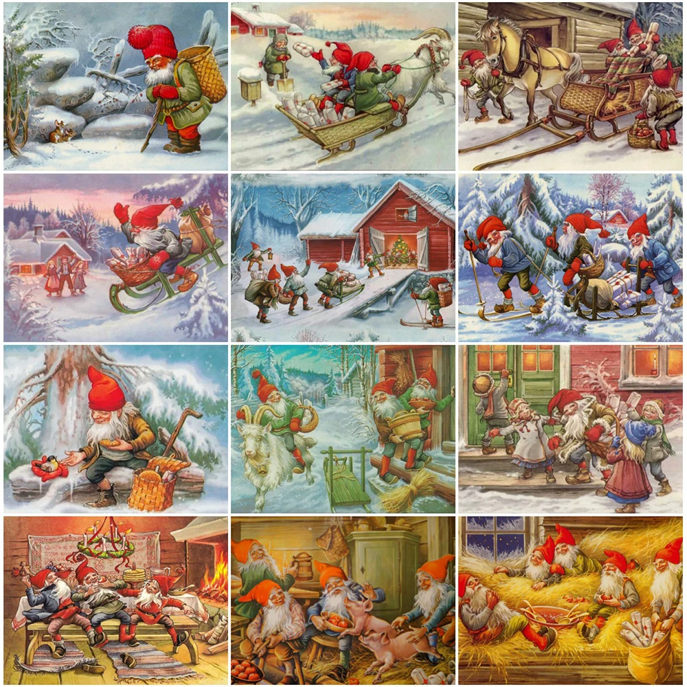 Камни в форме ромба бриллиантовый рисунок Рождество 5D сделай сам: Санта Клаус