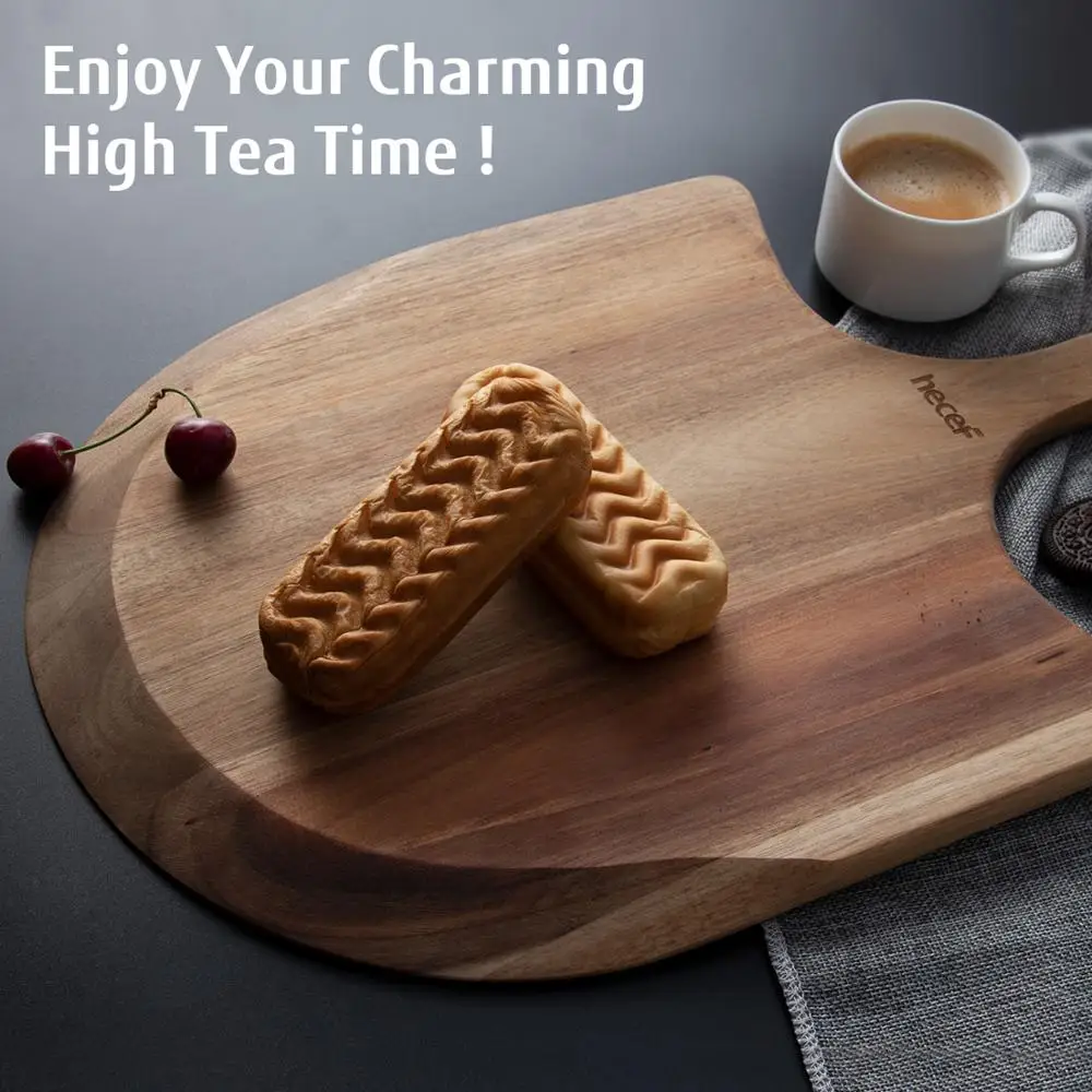 Hecef древесина акации 12 ”большая лопатка для пиццы и разделочная доска