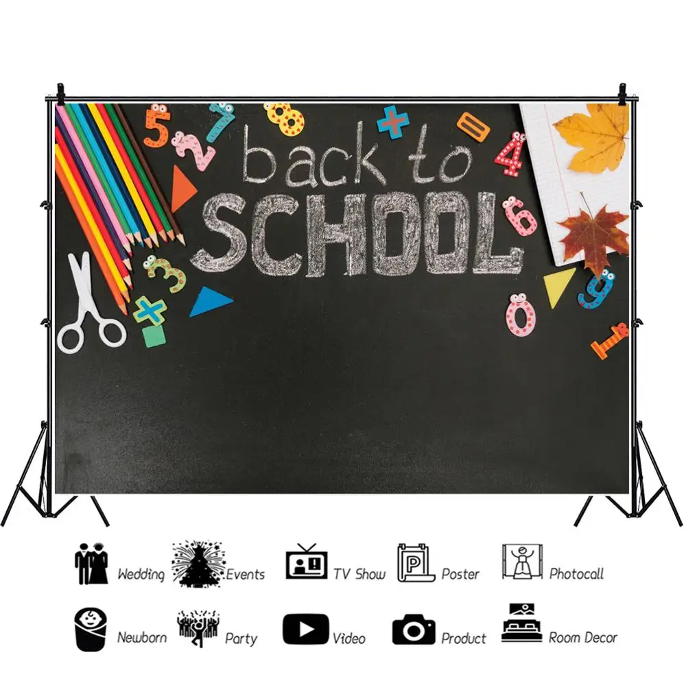 Yeele Blackboard Pencil Pen Back To School Photo Backdrop Baby Portrait Photophone Student Background For Studio | Электроника