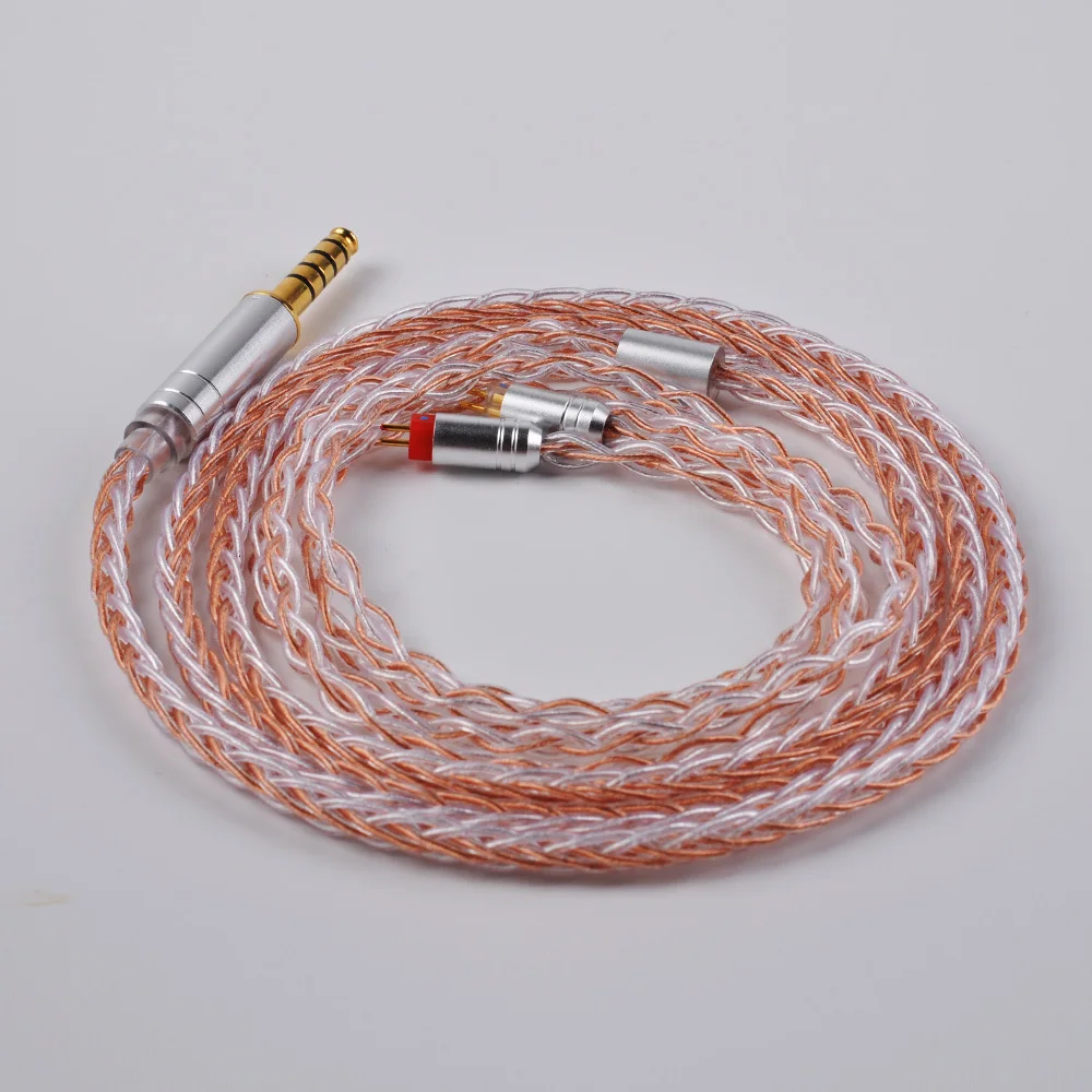 HiFiHear 8 Core посеребренный кабель 2,5/3,5/4,4 мм балансный кабель с MMCX/2pin разъем для LZ A6 HQ12 AS10 ZS10 ZS6 СЖД