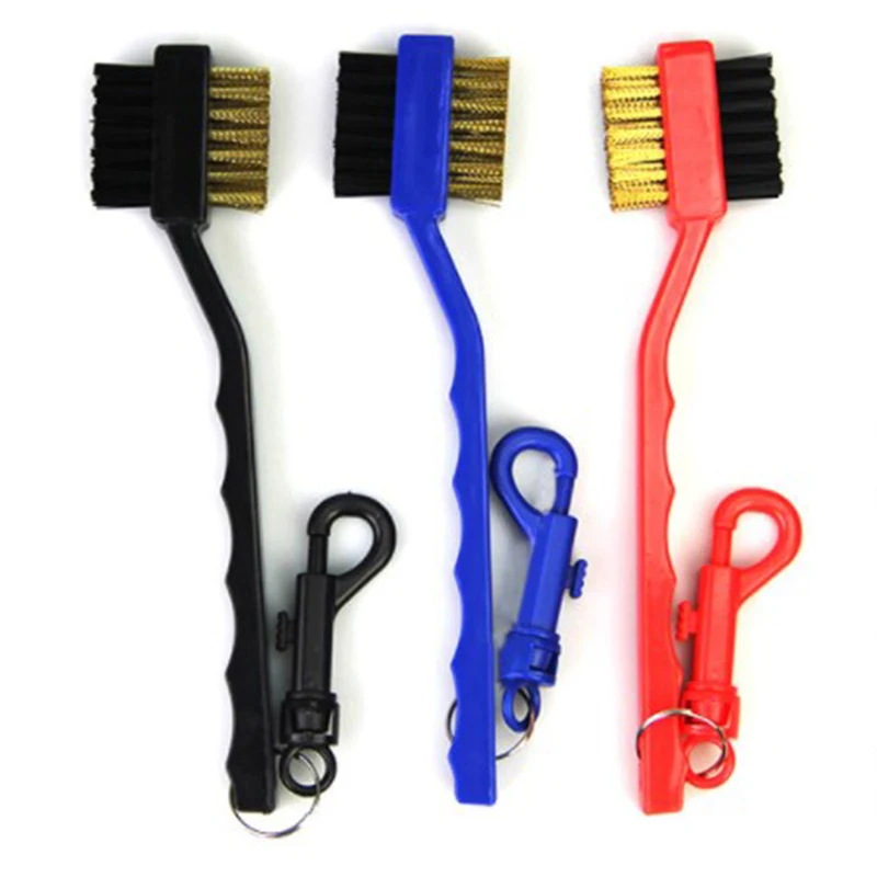 

Hot Sale！2 Sided Brass Wires Nylon Cleaning Kit Tool Golf Brush Clip Groove Ball Cleaner