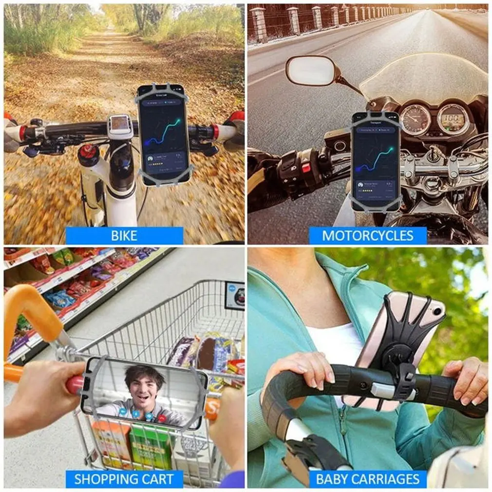 

Universal bike Handlebar Bracket Angle 360degree bending rotating bicycle phone holder Non-slip silicone bands holder