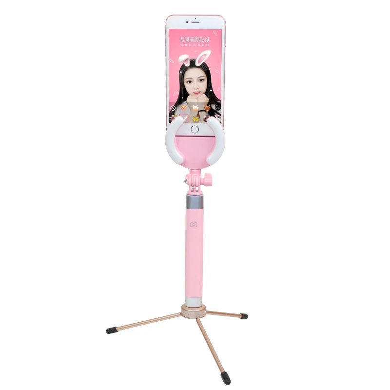 MAMEN Bluetooth селфи палка штатив с кольцевым светильник беспроводной Красота