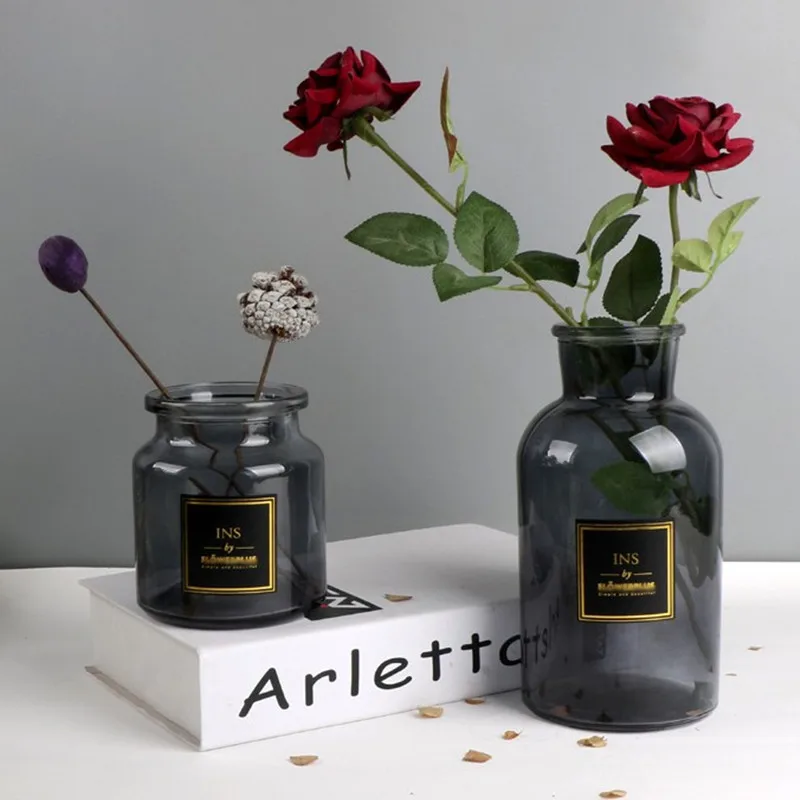 Стеклянные вазы в скандинавском стиле для цветов ручной работы Настольная Ваза