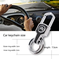 1pcs car logo keychain zinc alloy metal key ring car key holder car badge emblem for citroen c4 c1 c5 c3 c6 c5 c8 ds c elysee vt