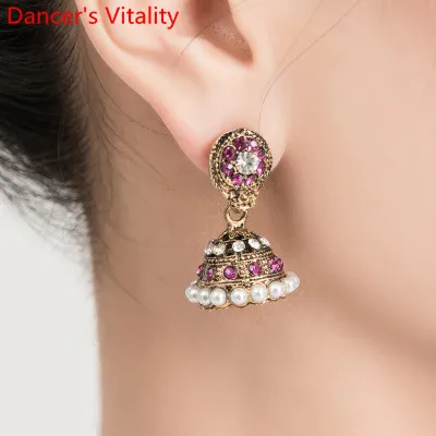Only Eardrop as Phot Индийские танцевальные стразы, браслеты, серьги-капли для живота, Восточные Танцевальные соревнования, серьги для выступлений, аксессуары, украшения - Цвет: Only Eardrop as Phot