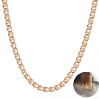 3mm 5mm wide women chain men snake link necklace for girls 585 rose gold color chain fashion snail jewelry lcn41