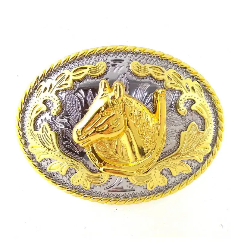 

Gold/Silver Tone Horse Horseshoe Saddle Animal Metal Belt Buckle for Men Western Cowboy DIY Accessories Drop Shipping Welcome