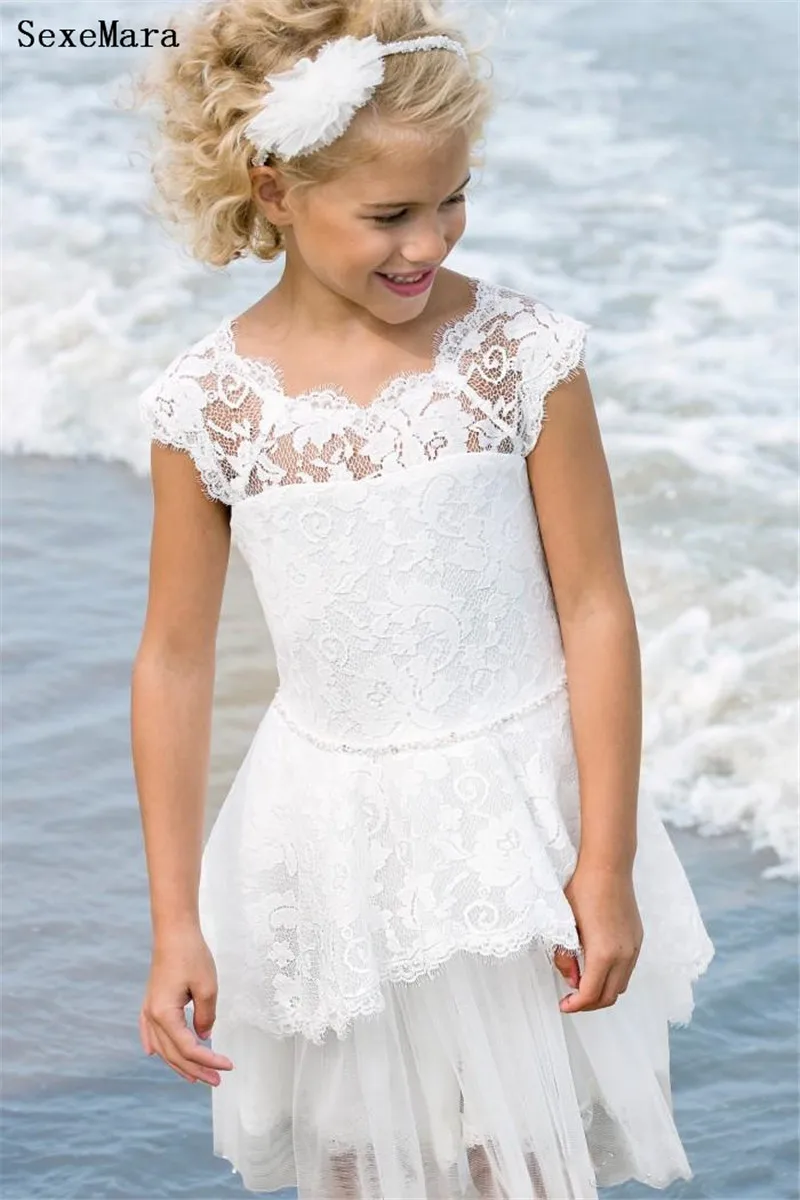 Богемные платья с цветочным узором для девочек кружевное многослойное платье из