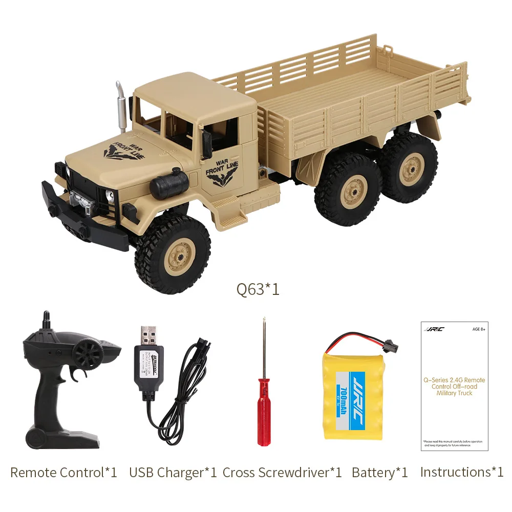 JJR/C JJRC Q63 1/16 2 4G 6WD внедорожный военный грузовик гусеничный Радиоуправляемый