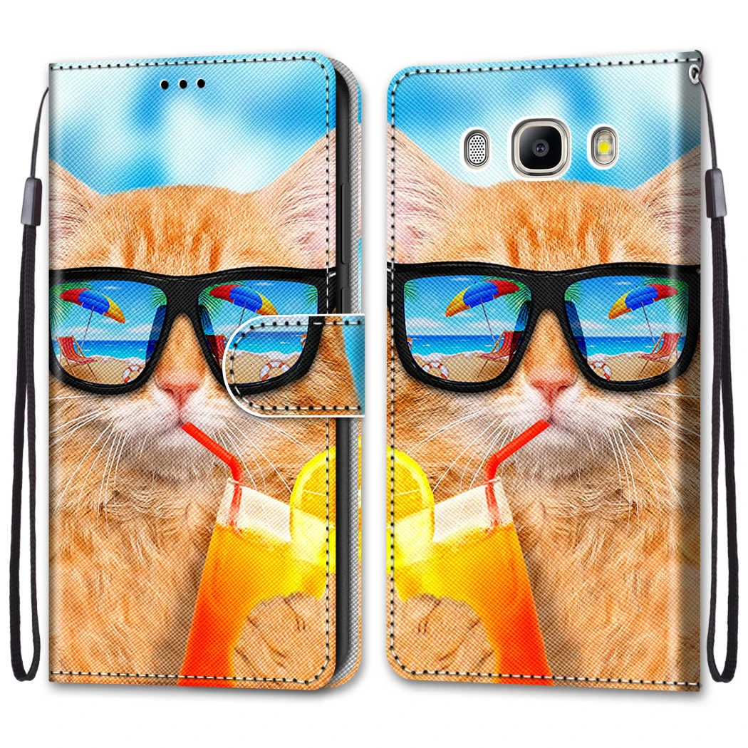 Кожаный флип-чехол для Samsung Galaxy J5 2016 J510 чехлы 3D бумажник держатель карт подставка