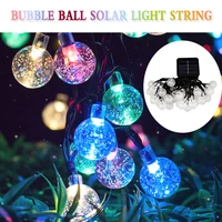 203050 multicolor led solar power lamp string 5m6 5m9 5m led crystal ball flash fairy lights outdoor solar garden christmas