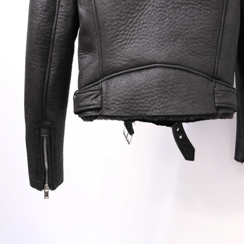 

Winter Warm Velvet Women Automotive Fur Jackets Streetwear European and American Fashion Women Biker Fur Jackets and Coats C1691
