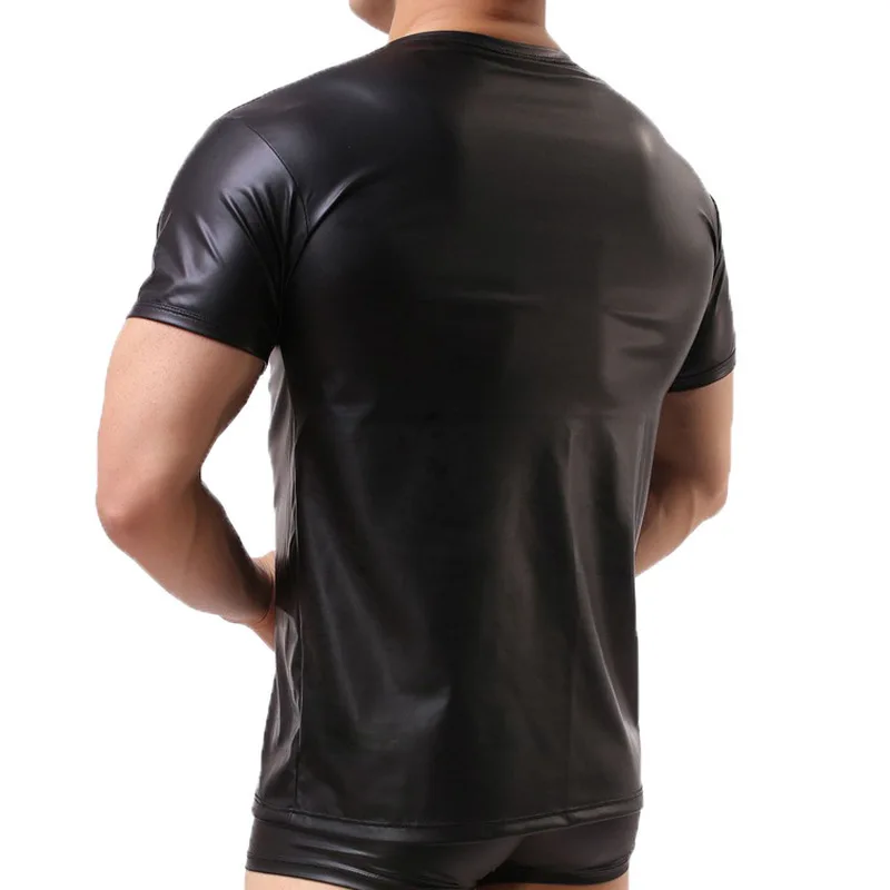 Мужские футболки из ПУ кожи с коротким рукавом|Мужские футболки| |