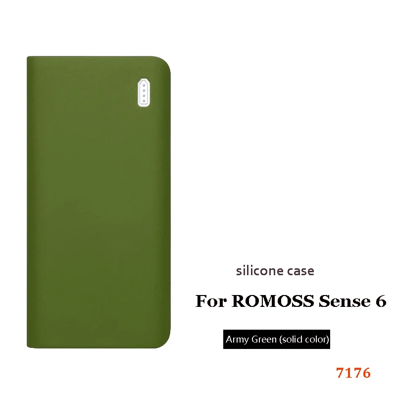 Силиконовый чехол для romoss sense 6, 20000 мА/ч, мобильный, мощный, мягкий, силиконовый, анти-столкновения, противоскользящий чехол, мобильный, мощный, кожаный чехол - Цвет: 9