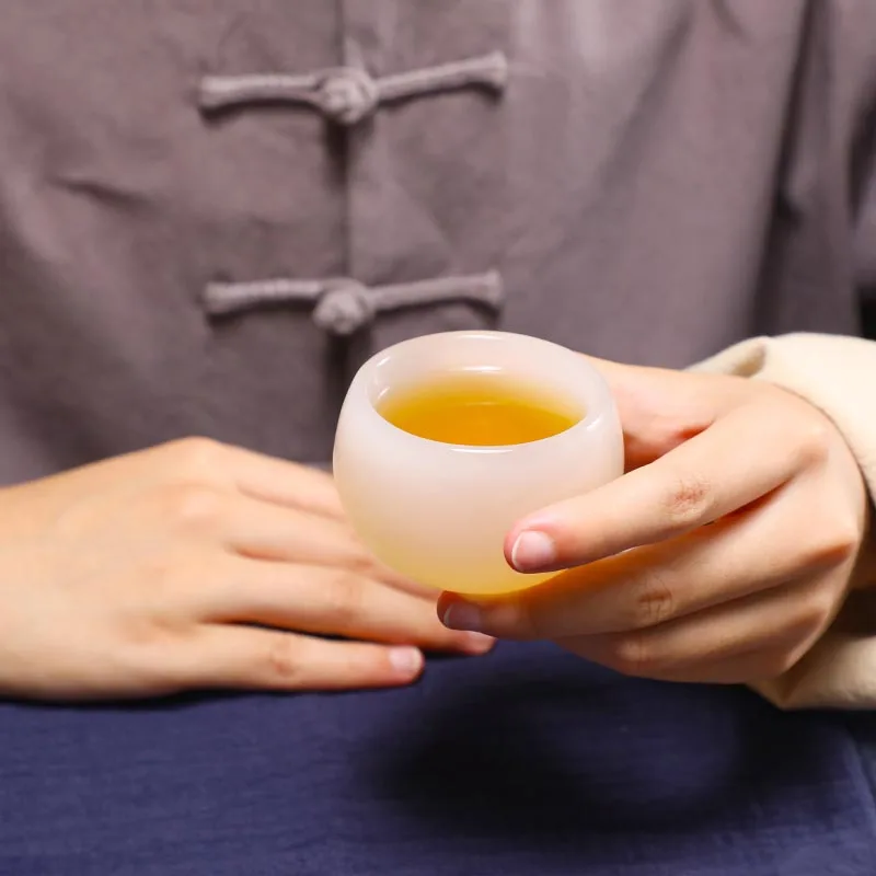 Высококачественная Белая Нефритовая фарфоровая чайная чашка керамические