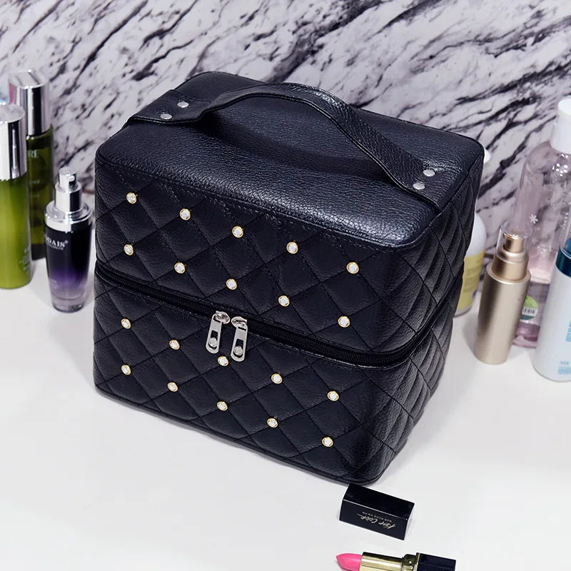 2020 новый косметический чехол с тремя слоями бриллиантов корейская мода мешок