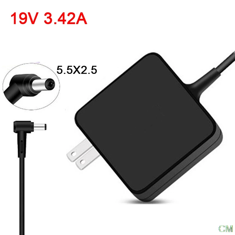 

US 19V 3.42A 65W 5.5X2.5mm AC Charger Laptop Adapter ADP-65DW For ASUS