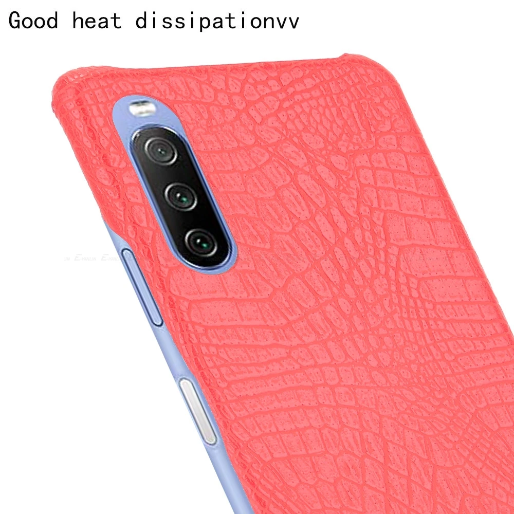 Жесткая задняя крышка из крокодиловой змеиной кожи для Sony Xperia Ace 10 8 Lite 5 1 II III XA2 Plus