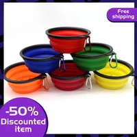 collapsible dog bowl foldable expandable cup dish for pet cat food water feeding portable travel bowl free carabiner