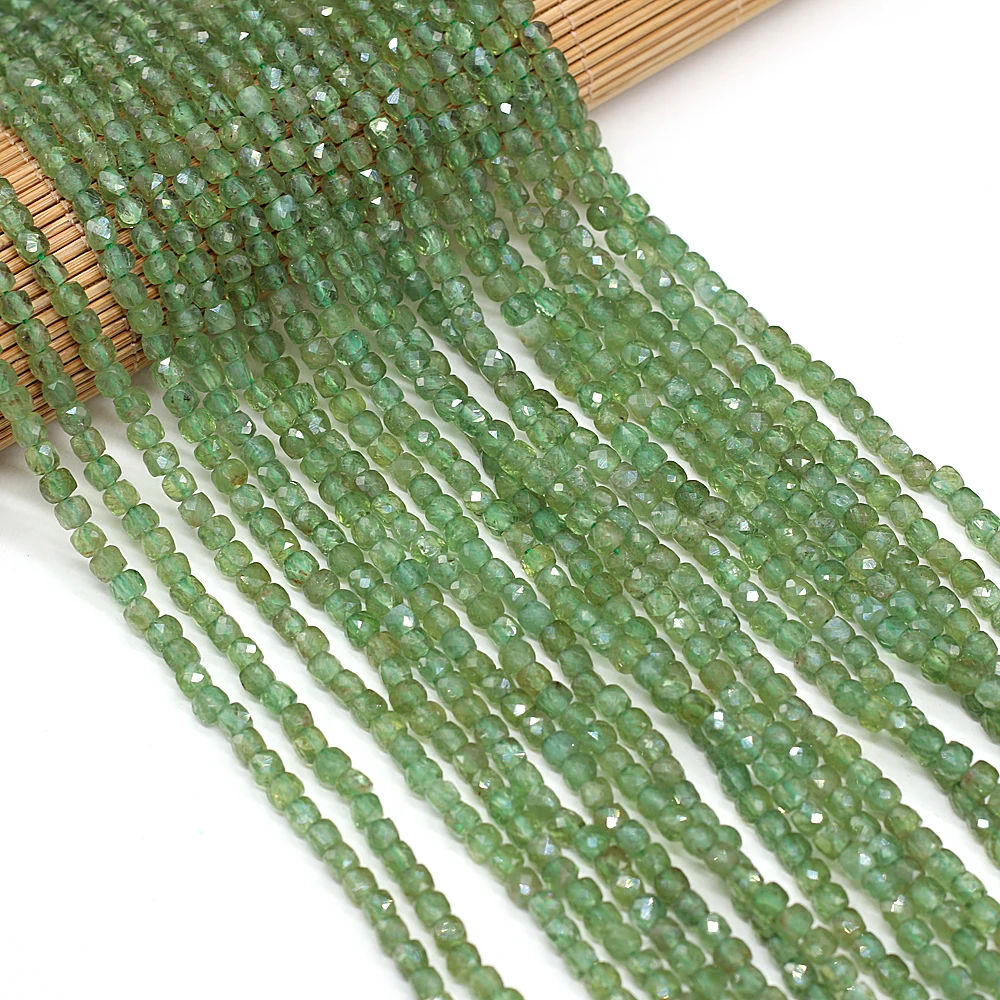 

Best Selling Natural Stone Semi-precious Stones with Irregular Faceted Square Beads for Making Necklace Bracelet Size 4x4mm Gift