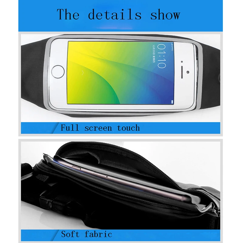 Водонепроницаемая поясная сумка для бега с сенсорным экраном прозрачная унисекс